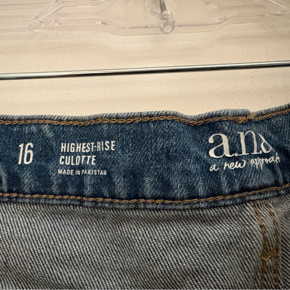 a.n.a Blue Denim Culotte Shorts - Picture 2 of 5